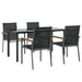 5 Piece Garden Dining Set Black Textilene And Steel Tonibap