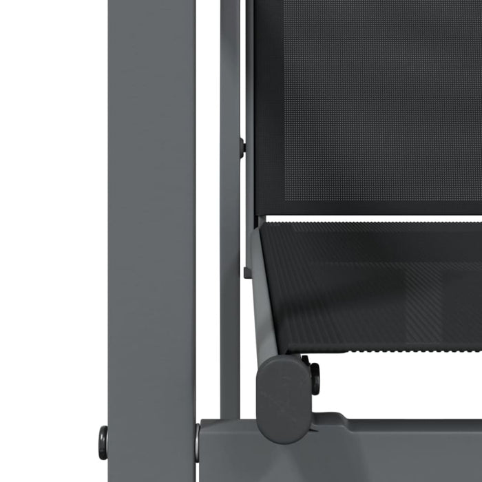 5 Piece Garden Dining Set Black Textilene And Steel Tonibat