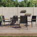 5 Piece Garden Dining Set Black Textilene And Steel Tonibtp