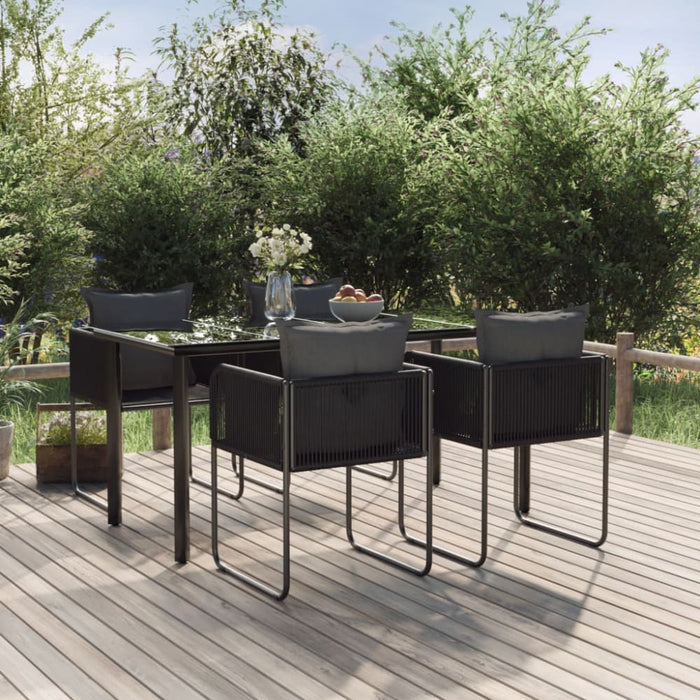 5 Piece Garden Dining Set Black Toplakl