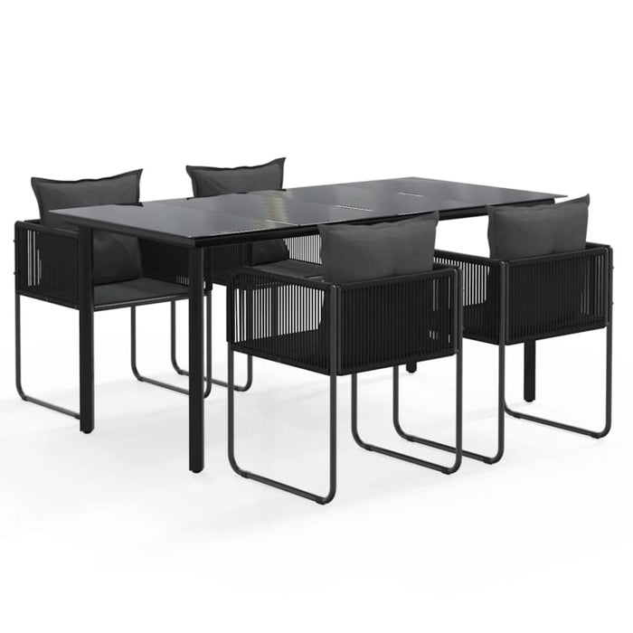 5 Piece Garden Dining Set Black Toplakl