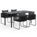5 Piece Garden Dining Set Black Toplakl