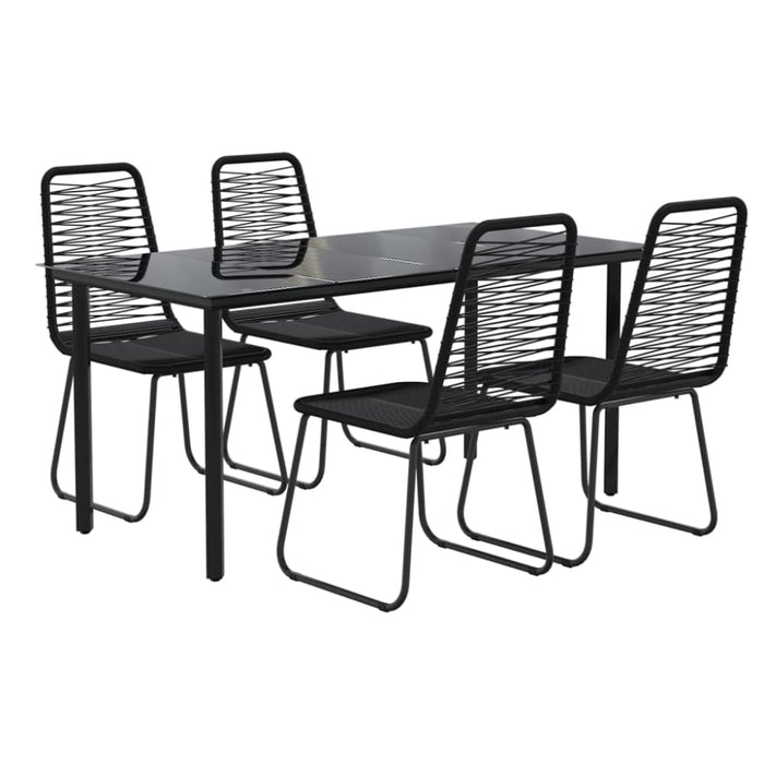 5 Piece Garden Dining Set Black Toplpba