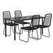 5 Piece Garden Dining Set Black Toplpba