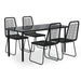 5 Piece Garden Dining Set Black Toplpba