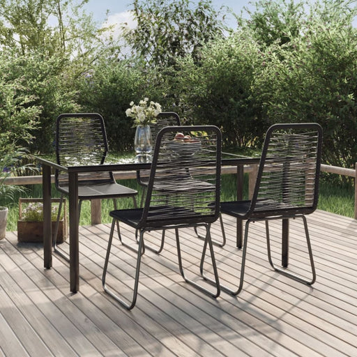 5 Piece Garden Dining Set Black Toplpba