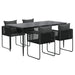 5 Piece Garden Dining Set Black Toplpbb
