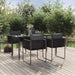 5 Piece Garden Dining Set Black Toplpbb