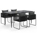5 Piece Garden Dining Set Black Toplpbb