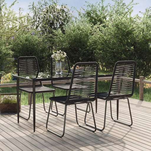 5 Piece Garden Dining Set Black Toplpbn