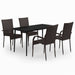5 Piece Garden Dining Set Brown and Black Tbkkabt