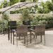 5 Piece Garden Dining Set With Cushions Black And Grey Poly