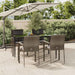 5 Piece Garden Dining Set With Cushions Black And Grey Poly