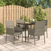 5 Piece Garden Dining Set With Cushions Black And Grey Poly
