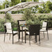 5 Piece Garden Dining Set With Cushions Black Poly Rattan
