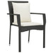 5 Piece Garden Dining Set With Cushions Black Poly Rattan