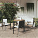 5 Piece Garden Dining Set With Cushions Black Poly Rattan