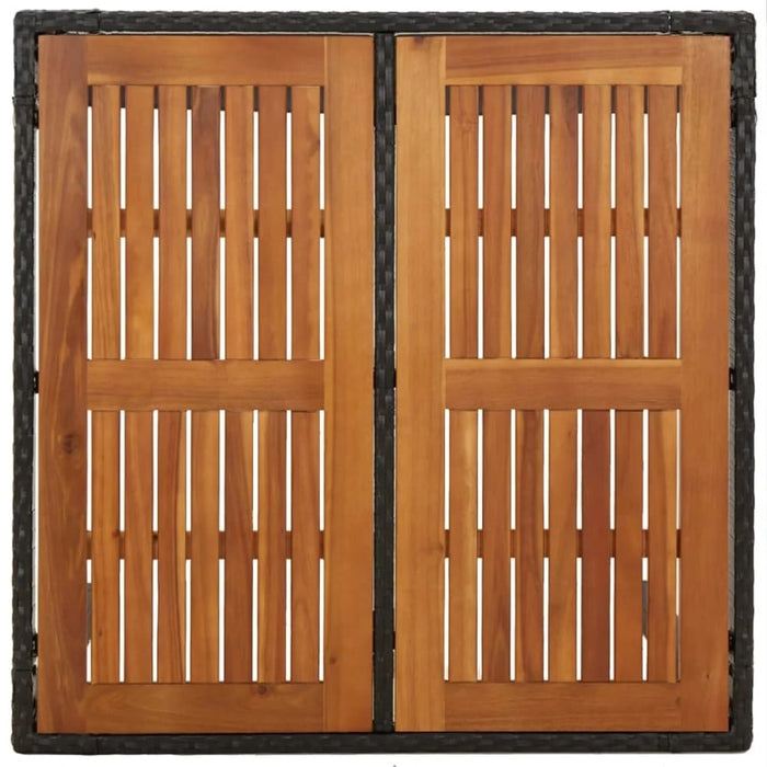 5 Piece Garden Dining Set With Cushions Black Poly Rattan