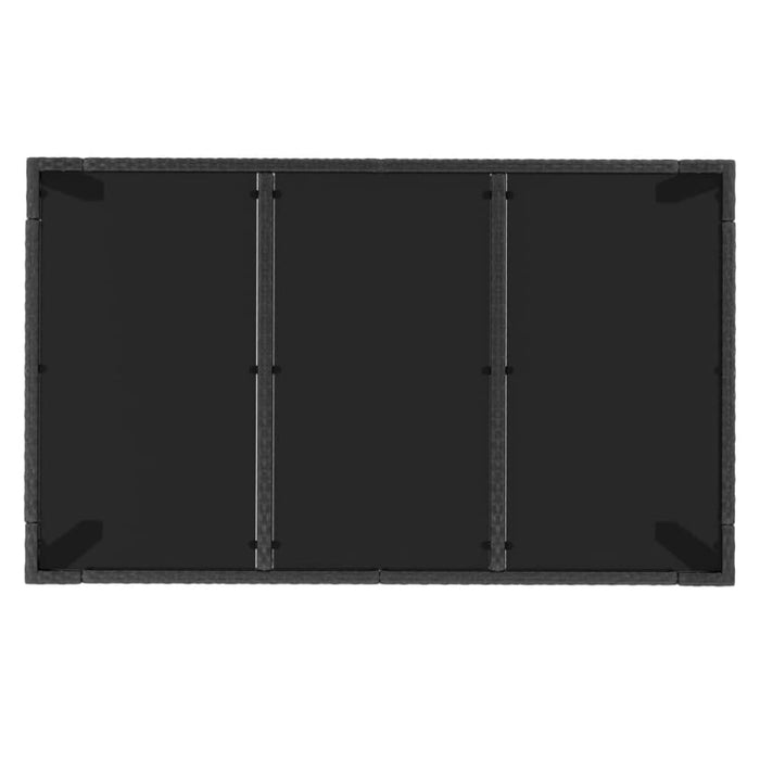 5 Piece Garden Dining Set With Cushions Black Poly Rattan