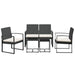 5 Piece Garden Dining Set with Cushions Black Pp Rattan