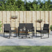 5 Piece Garden Dining Set with Cushions Black Pp Rattan