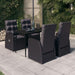 5 Piece Garden Dining Set with Cushions Black Tbkkakt