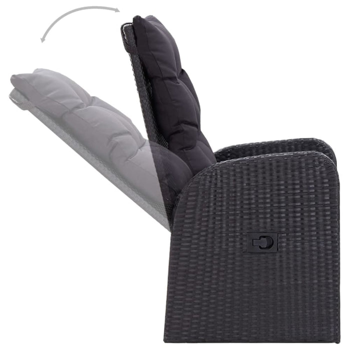 5 Piece Garden Dining Set with Cushions Black Tbkkakt