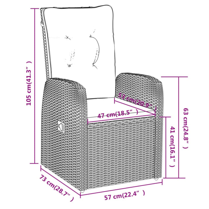 5 Piece Garden Dining Set with Cushions Black Tbkkakt