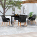 5 Piece Garden Dining Set With Cushions Black Tbkkpbi