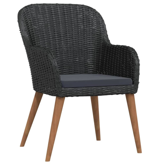 5 Piece Garden Dining Set With Cushions Black Tbkkpok