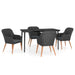 5 Piece Garden Dining Set With Cushions Black Tbkkpok