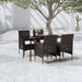 5 Piece Garden Dining Set with Cushions Black Tbkktbi