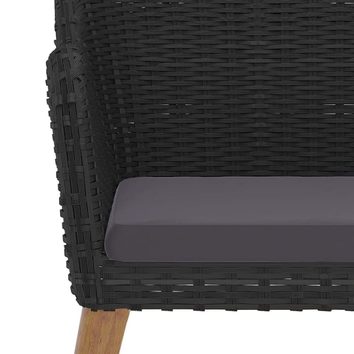 5 Piece Garden Dining Set With Cushions Black Toplixl