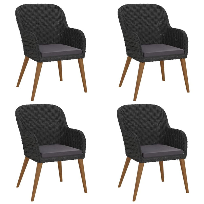 5 Piece Garden Dining Set With Cushions Black Toplixl