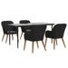 5 Piece Garden Dining Set With Cushions Black Toplixl