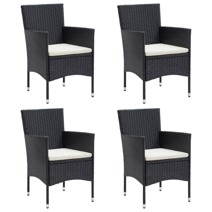 5 Piece Garden Dining Set with Cushions Black Topllbb