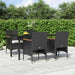 5 Piece Garden Dining Set with Cushions Black Toplltx