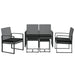 5 Piece Garden Dining Set with Cushions Dark Grey Pp Rattan