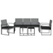 5 Piece Garden Dining Set with Cushions Dark Grey Pp Rattan