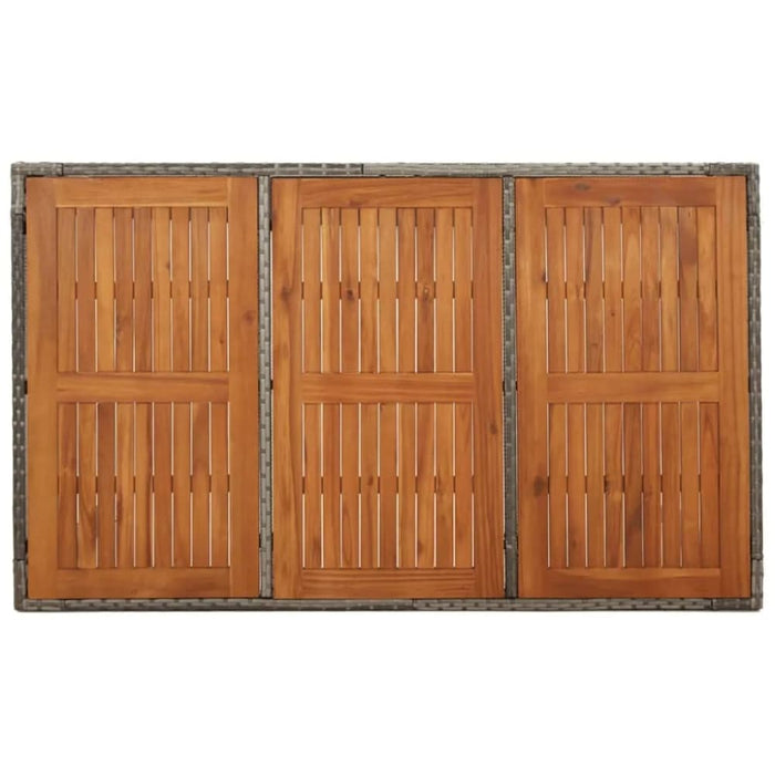 5 Piece Garden Dining Set With Cushions Grey Poly Rattan