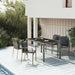 5 Piece Garden Dining Set With Cushions Grey Poly Rattan
