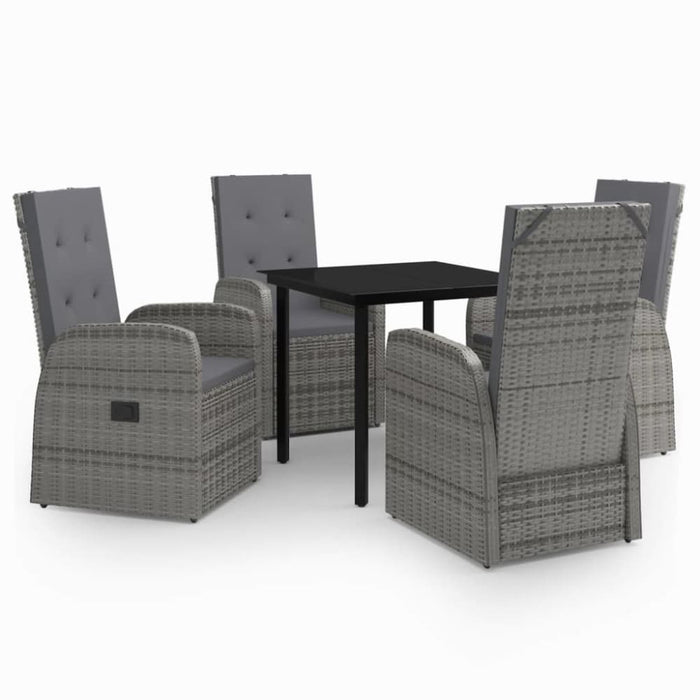 5 Piece Garden Dining Set with Cushions Grey Tbkkaia