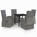 5 Piece Garden Dining Set with Cushions Grey Tbkkaia