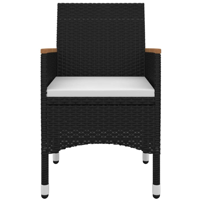 5 Piece Garden Dining Set with Cushions Poly Rattan