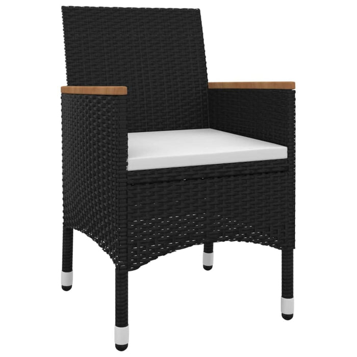 5 Piece Garden Dining Set with Cushions Poly Rattan