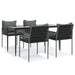 5 Piece Garden Dining Set With Cushions Poly Rattan
