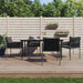 5 Piece Garden Dining Set With Cushions Poly Rattan