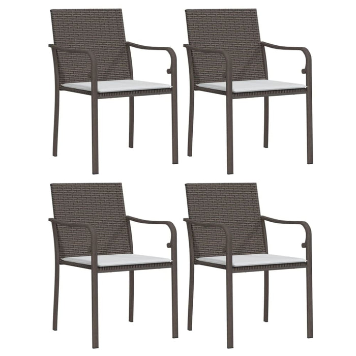 5 Piece Garden Dining Set with Cushions Poly Rattan