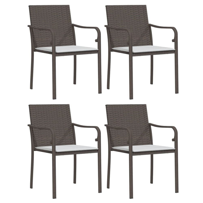 5 Piece Garden Dining Set with Cushions Poly Rattan