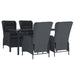 5 Piece Garden Dining Set Dark Grey Poly Rattan Toplikb